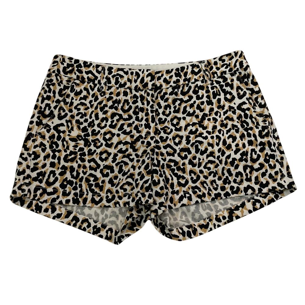 J. Crew Leopard Print Cotton Chino Shorts‎ - Size 6